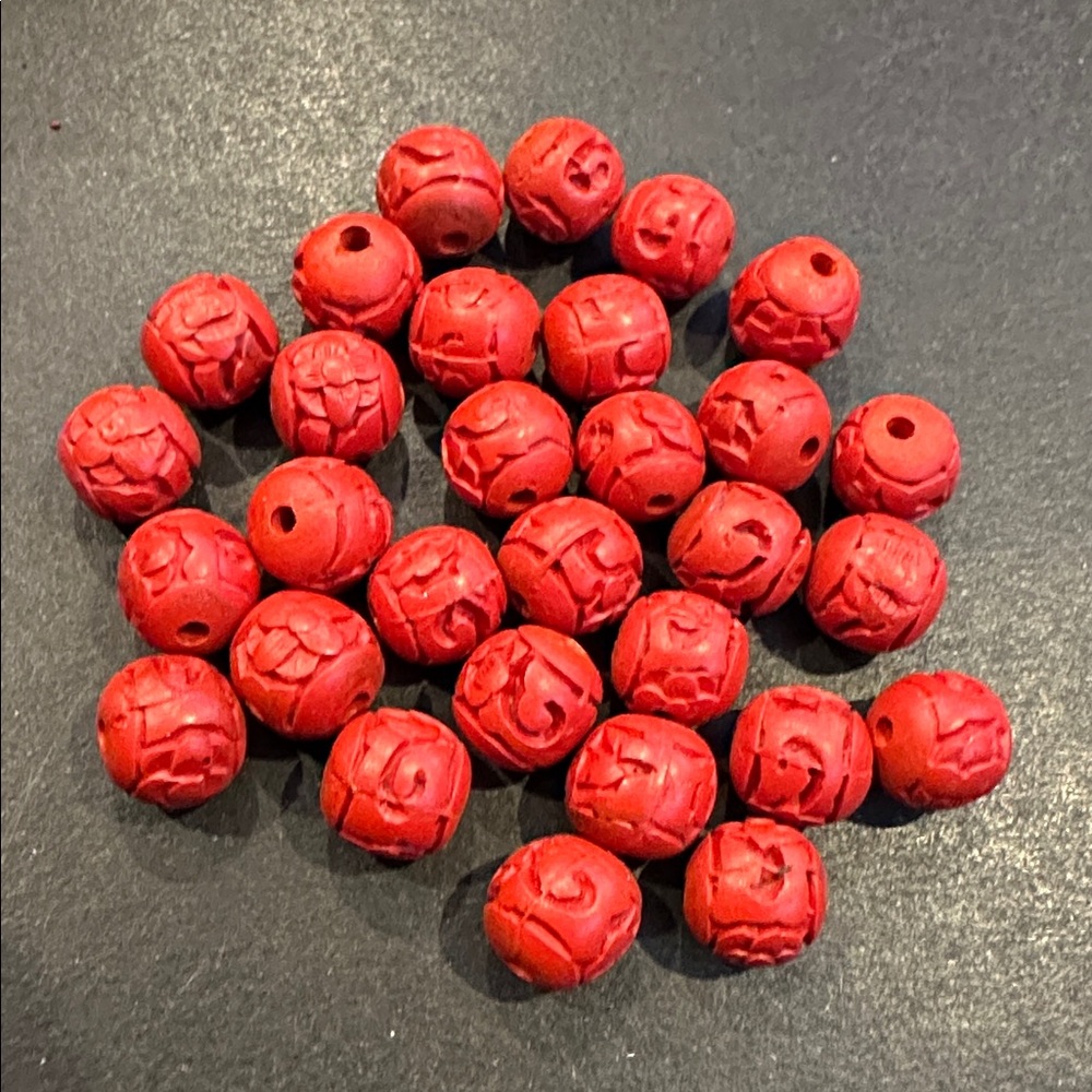 Vintage Cinnabar Beads Bundle